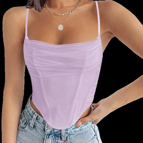 Women's Spaghetti Strap Zippered Back Camisole Top Size Large NWT - Picture 10 of 11